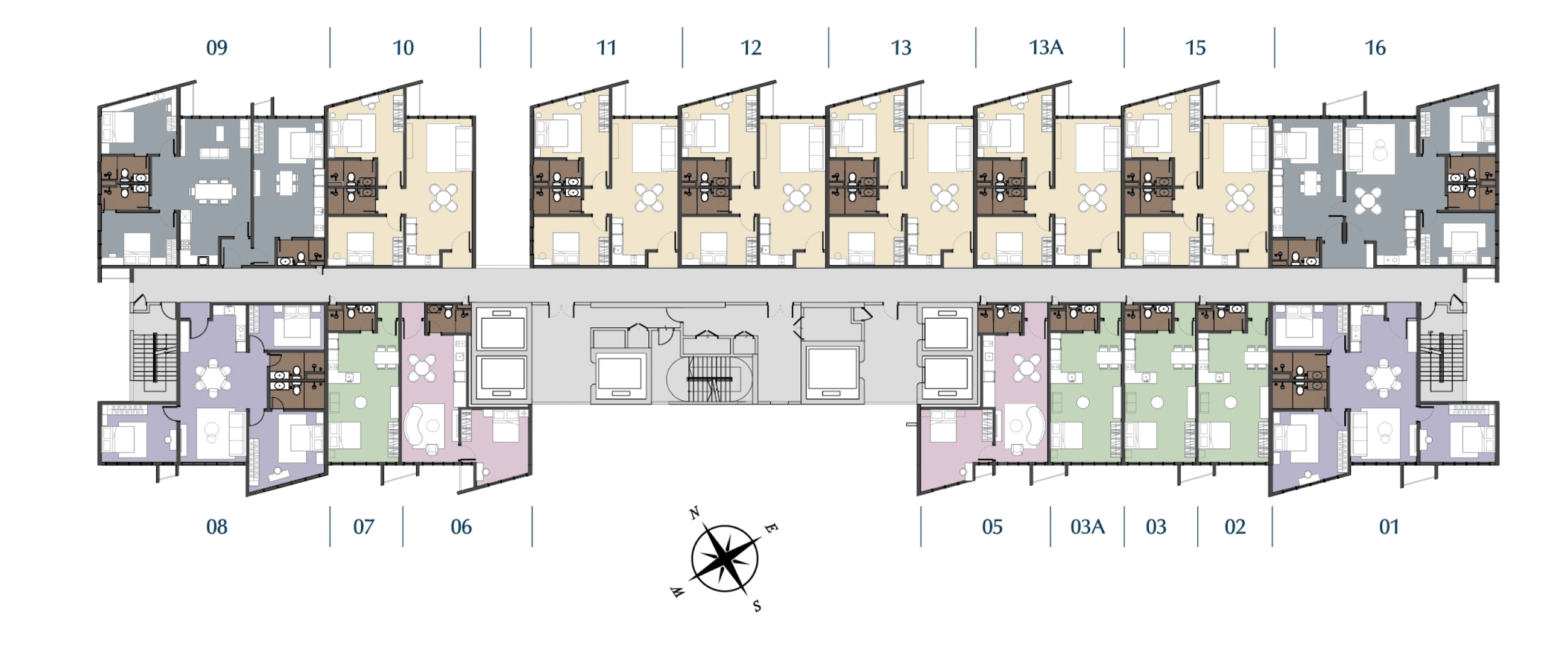 Ventus & Tradesmen Typical floor plan - Unit distribution
