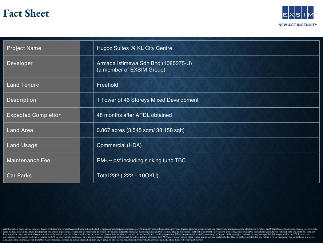Hugoz Suites Sales Kit 项目资料