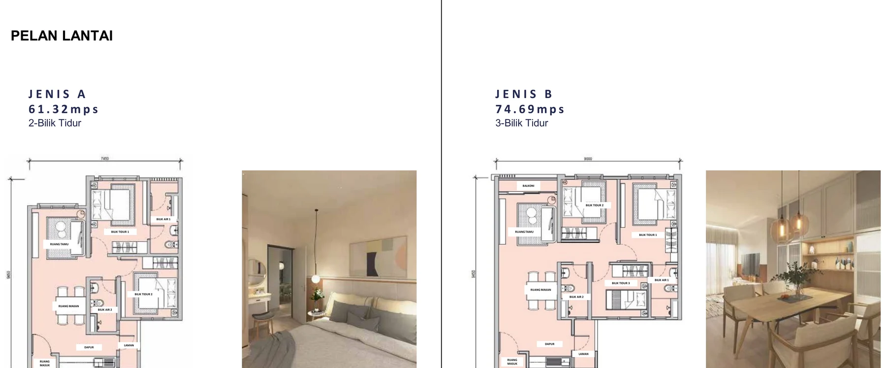 Edusentral Type A 660 sq ft / Type B 804 sq ft