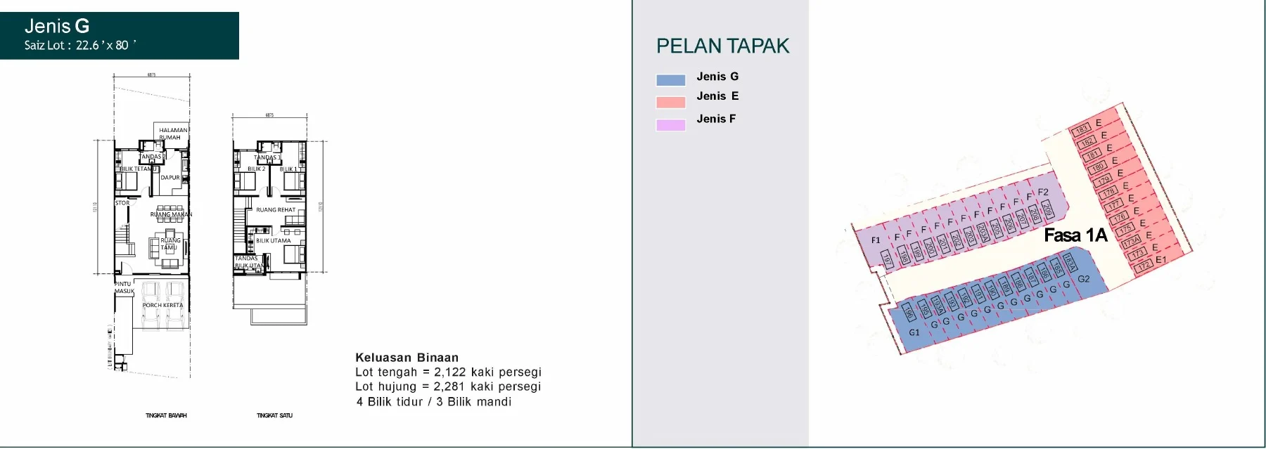Laman Granview Jenis G / Jenis E / Jenis F floor plan page