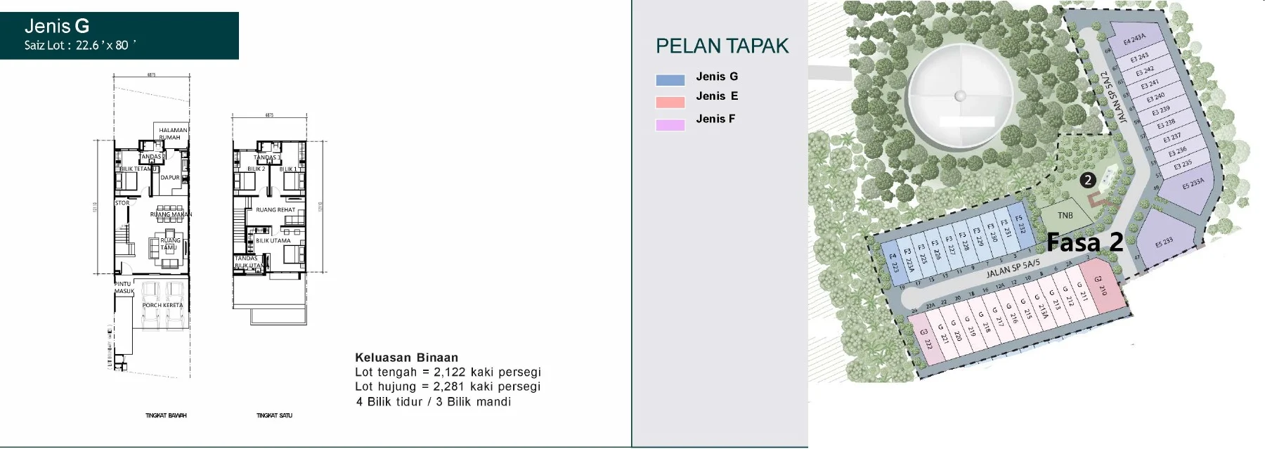 Laman Granview Jenis G / Jenis E / Jenis F floor plan page