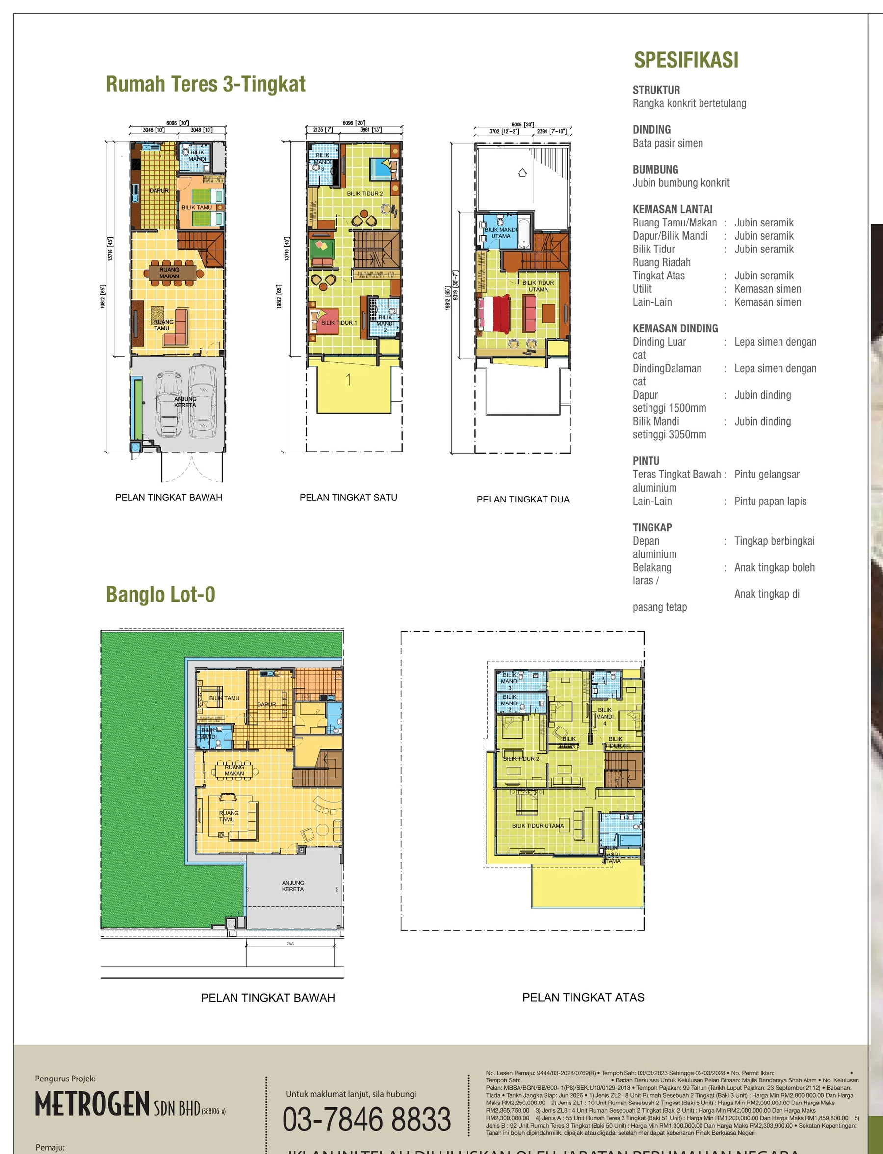 Nusarhu 3-storey terrace / bungalow floor plans