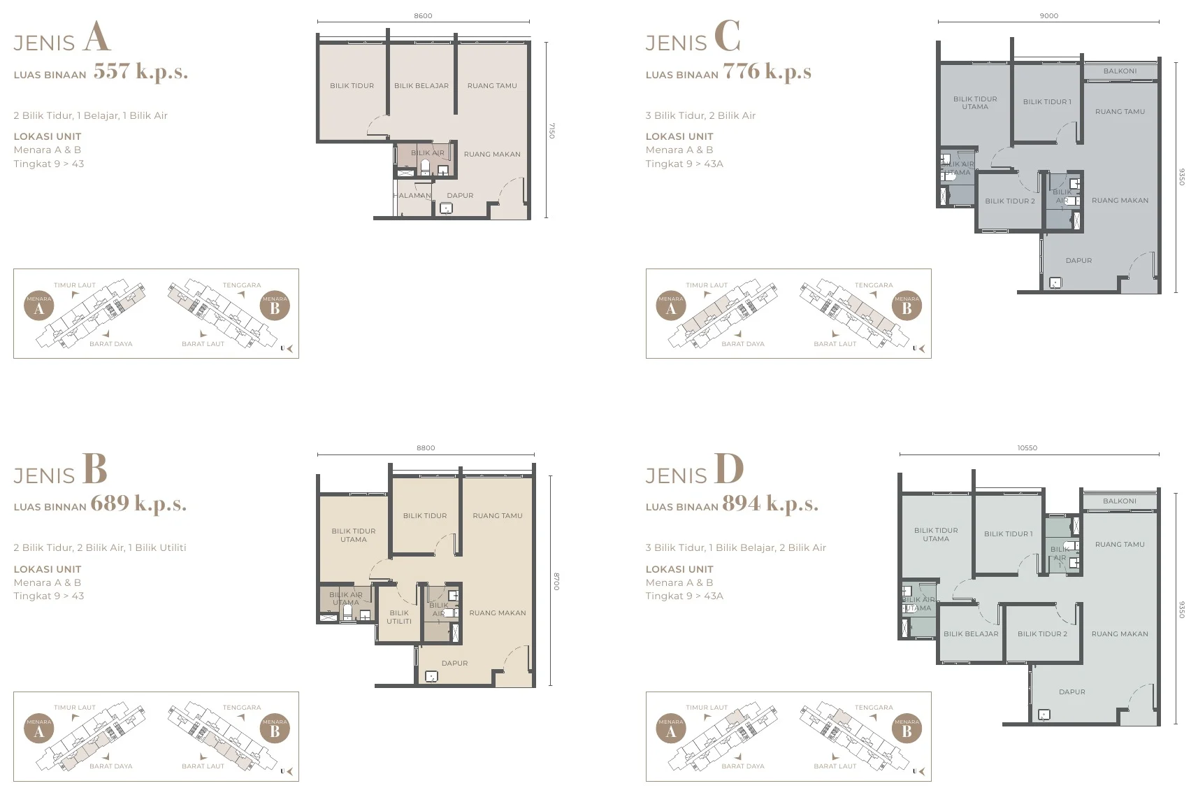 Residensi Damaisari Type A / B / C / D